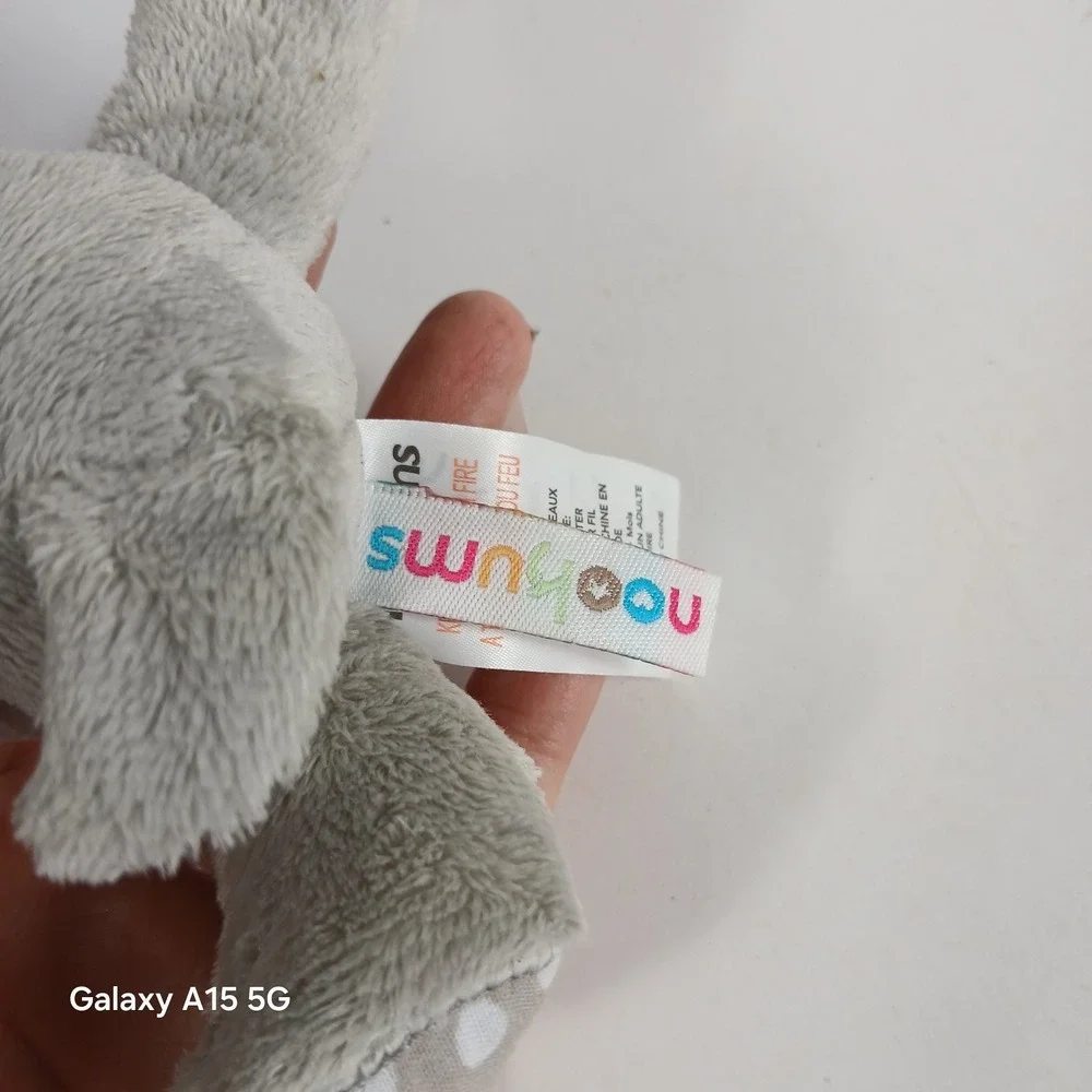 Nookums Paci-Plushies Buddies Gray Ella Elephant Baby Pacifier Holder EUC Passy